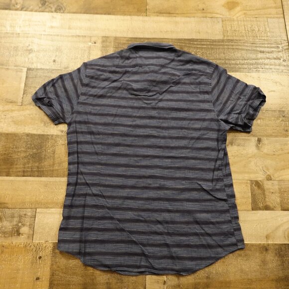 Goodman Brand polo shirt men's large navy stripes - Picture 6 of 7